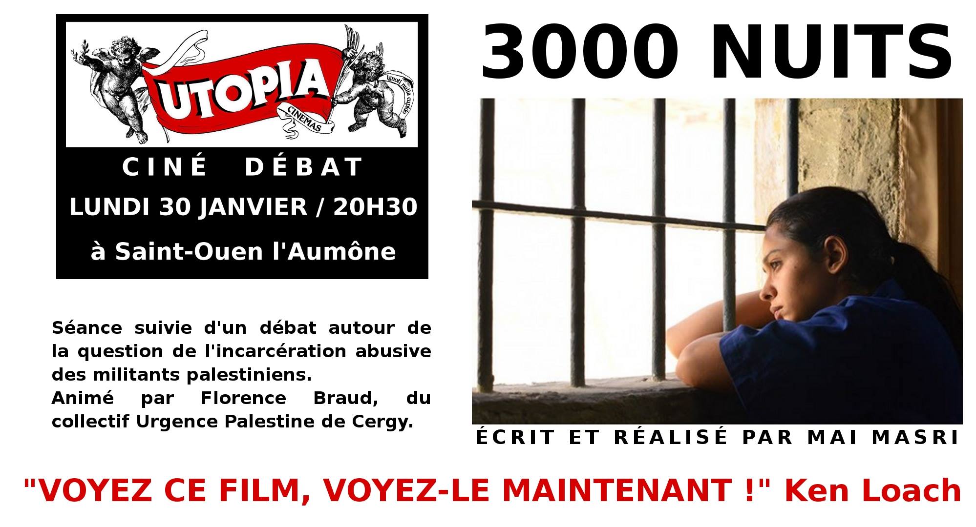 30 January Saint Ouen Screening Of 3000 Nights And Discussion