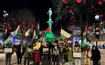 ”The Palestinian prisoners are the compass and beacon” – tal från manifestation 28/1
