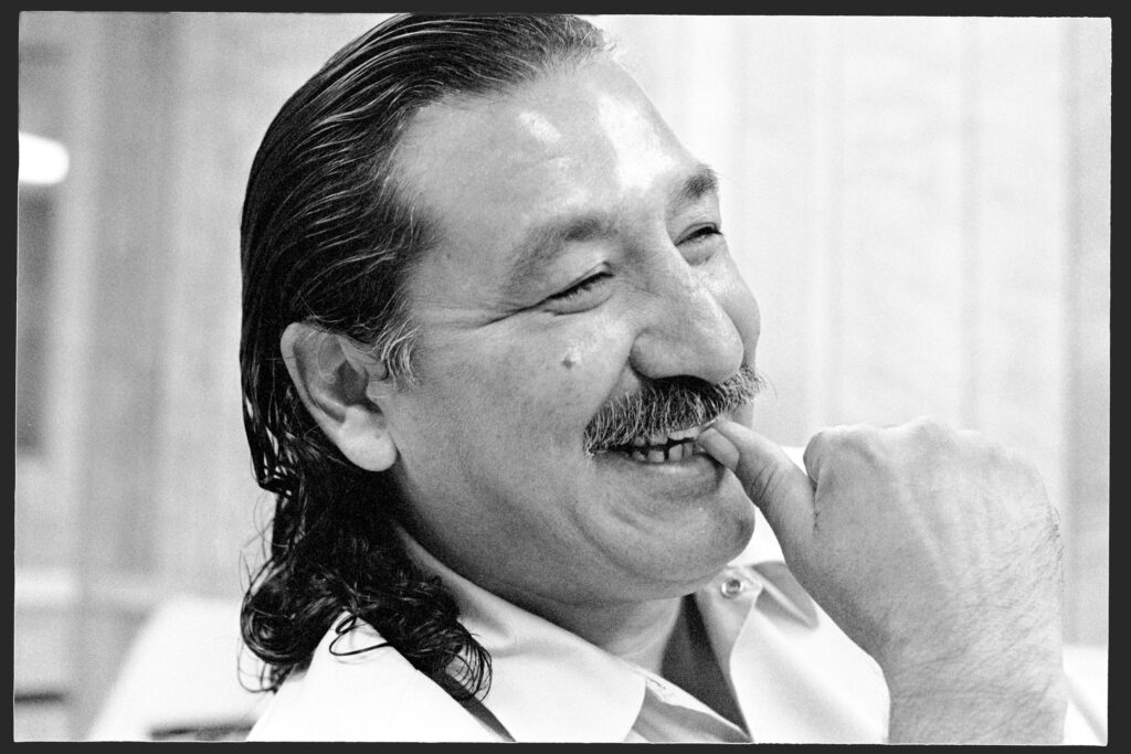 Leonard Peltier at Leavenworth. 6/92 ©Jeffry Scott