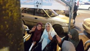 Layla (Um Samer) Issawi and Malika (Um Nidal) Abu Aker, mothers of Palestinian prisoners