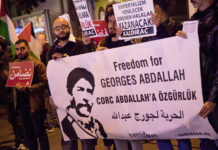 Corc Abdallah için Fransız Konsolosluğu önünde eylem