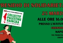 25 marzo, Napoli: No allo scioglimento del Collettivo Palestine Vaincra | Presidio di solidarietà