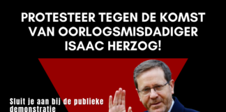 Protesteer tegen de komst van oorlogsmisdadiger Isaac Herzog naar Amsterdam!