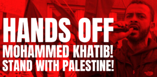 Statement: Handen af van Mohammed Khatib! Verdedig Palestina!