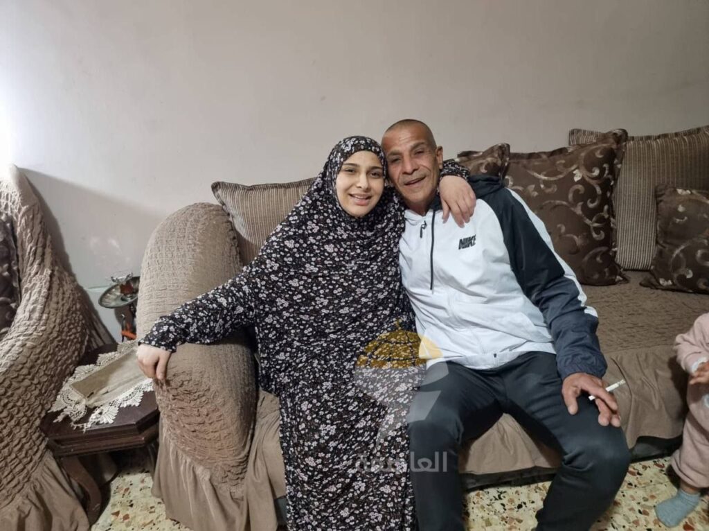 17-year-old Jerusalemite liberated prisoner Rose Khweis, who suffered severe heart disease in prison, reunites with her father