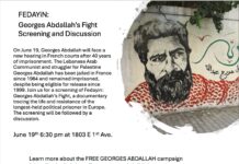19 June, Vancouver: Fedayin: Georges Abdallah’s Fight Screening and Discussion