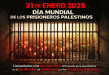 Jornada mundial exige la liberación inmediata de los prisioneros palestinos este 31 de enero