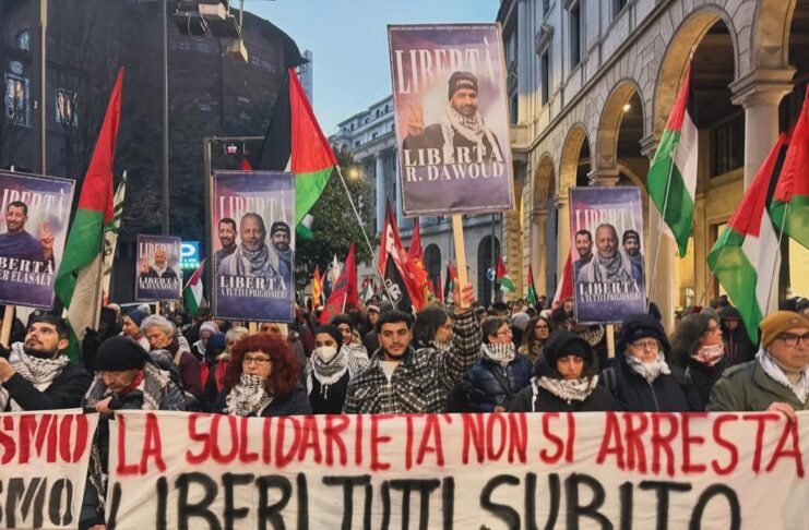 En Italia: movilizaciones populares por la liberación de los palestinos encarcelados en prisiones italianas